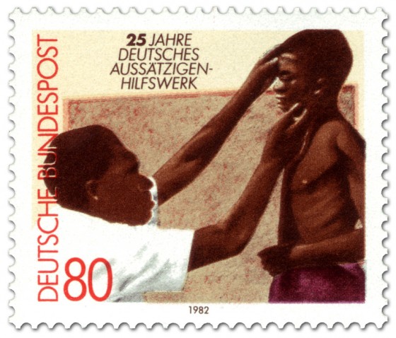Stamp: Lepra in Afrika - Kind beim Arzt