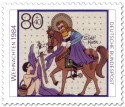 Stamp: Sankt Martin gibt Bettler Mantel (Weihnachtsmarke 1984)