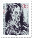 Stamp: Oskar Kokoschka Selbstportrait