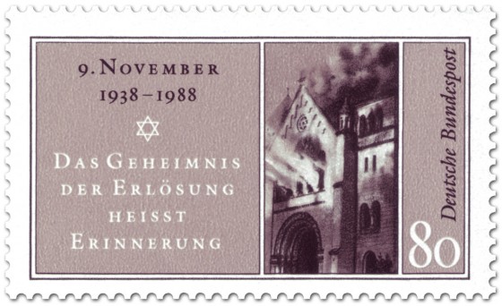 Stamp: 50. Jahrestag der Reichskristallnacht (9. November)