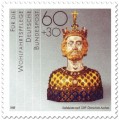 Stamp: Vergoldete Büste (Karl der Große, nach 1349)