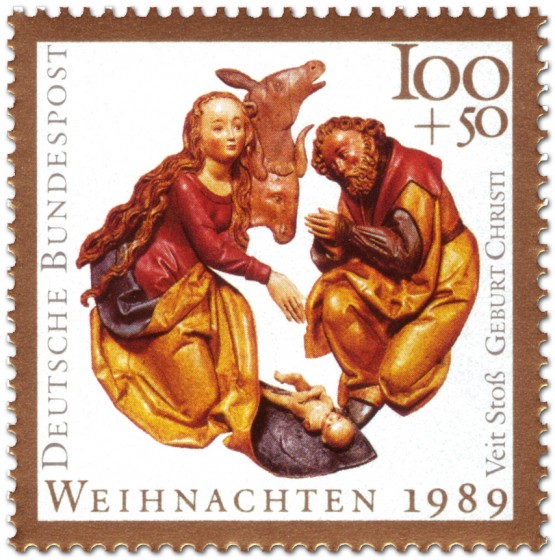 Stamp: Geburt Christi von Veit Stoß (Weihnachtsmarke 1989)