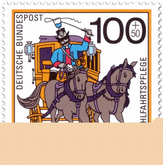 Stamp: Post-Kutsche (Postomnibus in Bayern)