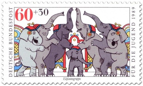 Stamp: Zirkus Elefanten