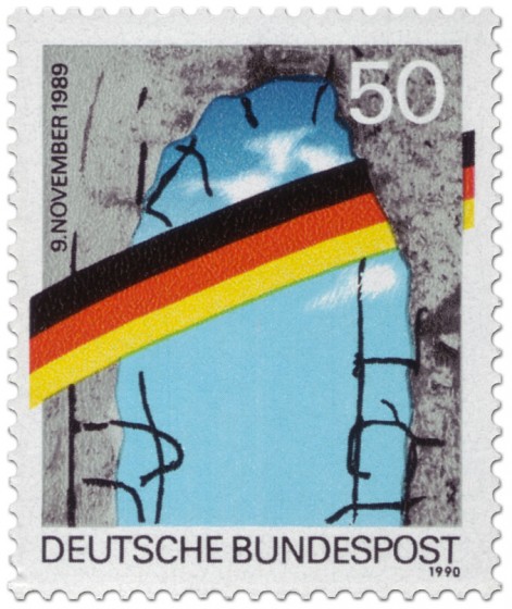 Stamp: Mauerfall 1. Jahrestag 1990