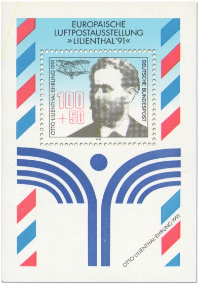 Stamp: Briefmarkenblock Luftpostausstellung Liliebthal 1991