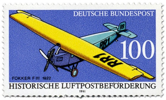 Stamp: Fokker F 3 1922