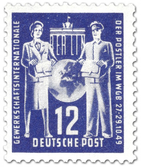 Stamp: Postler Gewerkschaft WGB (12, blau)