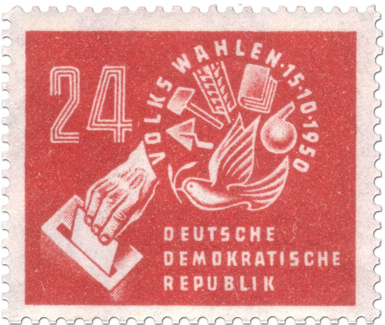 Briefmarke Zur Ddr Volkswahl 1950 German Stamp 1950