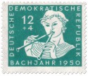 Griechischer Hirte mit Doppelflöte, 1950, 12+4 Pfennige. Stamp: Griechischer Hirte mit Doppelflöte