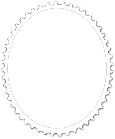 Oval stamp frame